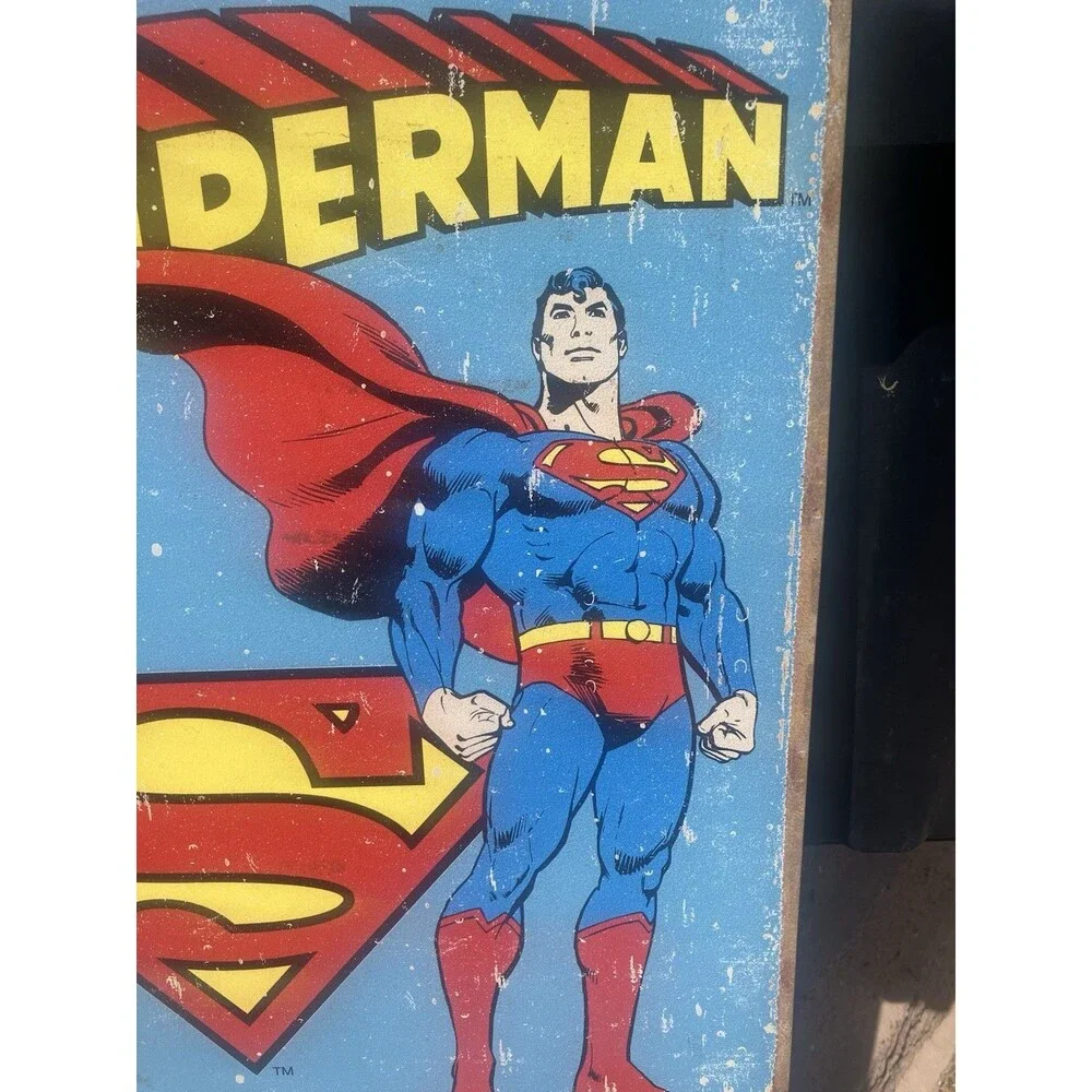 Superman VTG Style Metal Tin Sign DC Comics Desperate Enterprises 16”x12” New